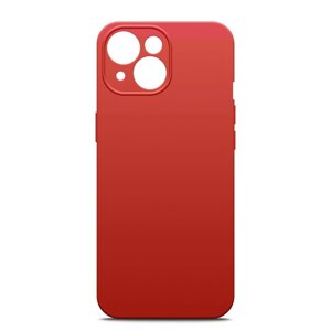 Чехол BoraSCO для iPhone 15, Soft Touch, силикон, микрофибра, красный