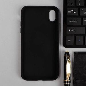 Чехол для iPhone XR, силиконовый, матовый, черный