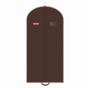 Чехол для одежды объёмный Hausmann, с овальным окном ПВХ и ручками, 60х140х10 см, коричневый