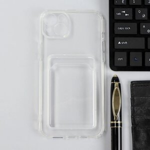 Чехол iBox Crystal, для телефона iPhone 14 Plus, силиконовый, кардхолдер, прозрачный