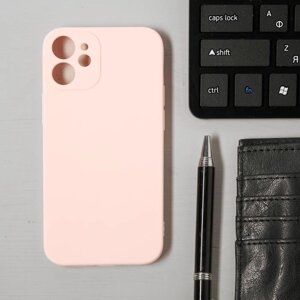 Чехол LuazON для телефона iPhone 12 mini, Soft-touch силикон, розовый