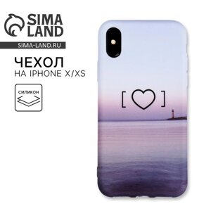 Чехол на телефон iPhone X/XS «Любовь‒это маяк» soft touch, 14,5 7 см