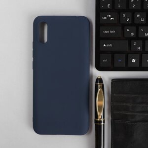 Чехол PERO, для телефона Xiaomi Redmi 9A, силиконовый, синий