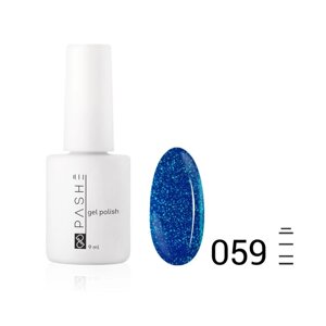 Цветной гель-лак Pashe,059 блестящий синий, 9 мл