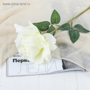 Цветы искусственные "Роза Мондиаль" 9х46 см, белый