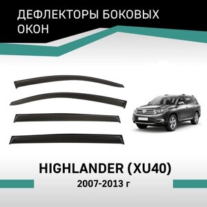 Дефлекторы окон Defly, для Toyota Highlander (XU40), 2007-2013