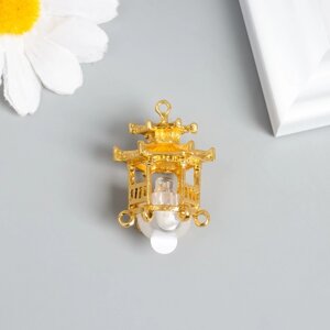 Декор для творчества металл свет "Китайский фонарик" от батареек золото 3,2х2,5 см