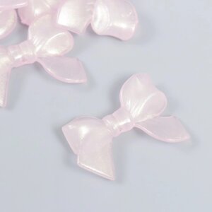 Декор для творчества пластик "Бантик бледно-розовый" светится в темноте 0,8х2,4х3,4 см