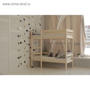 Детская двухъярусная кровать «Дональд», 7001600, массив сосны, без покрытия