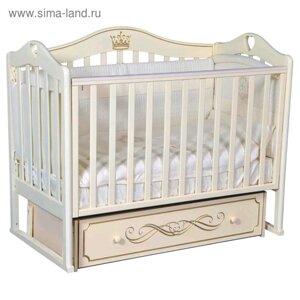 Детская кровать Karolina-8, универсальный маятник, закрытый ящик, цвет слоновая кость