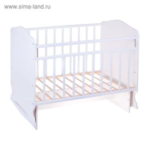 Детская кроватка «Морозко» на качалке с поперечным маятником, цвет белый