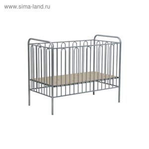 Детская кроватка Polini kids Vintage 110 металлическая, цвет серебро