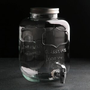 Диспенсер для напитков стеклянный «Йоркшир», 5 л, 241827 см