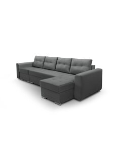 Диван модульный «КОРНЕР», ППУ, с оттоманкой, ткань вивальди 34, цвет графит