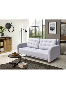 Диван прямой «ХАЙТ 6», с подлокотниками, с пружинным блоком, ткань вивальди 14, цвет светло - серый