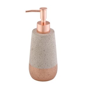Дозатор Axentia Concrete для жидкого мыла из серой с золотом керамики,7,3 см, 180 мл