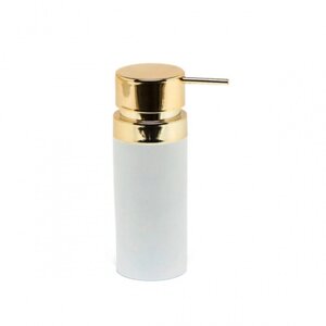 Дозатор Lenox для жидкого мыла, пластик, цвет белый/золото