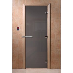 Дверь для бани и сауны «Графит», размер коробки 200 80 см, стекло 8 мм