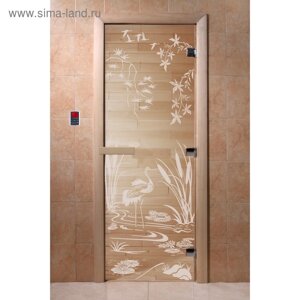 Дверь «Камышевый рай», размер коробки 190 70 см, правая, цвет прозрачный