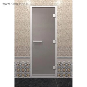 Дверь стеклянная «Хамам», размер коробки 200 80 см, правая, цвет сатин