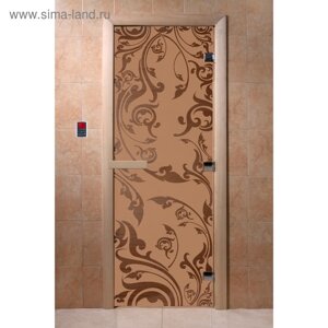 Дверь «Венеция», размер коробки 190 70 см, левая, цвет матовая бронза