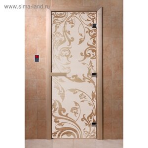 Дверь «Венеция», размер коробки 190 70 см, левая, цвет сатин
