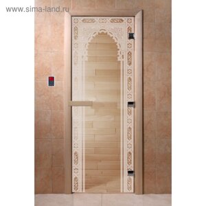 Дверь «Восточная арка», размер коробки 190 70 см, левая, цвет прозрачный