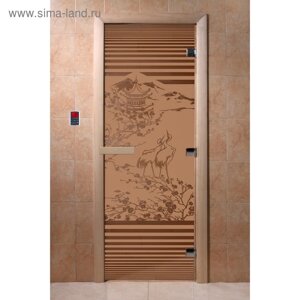 Дверь «Япония», размер коробки 200 80 см, правая, цвет матовая бронза