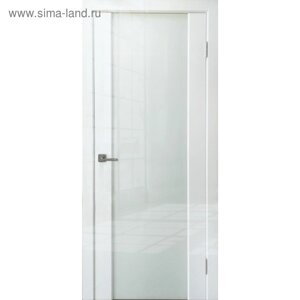 Дверное полотно Diana, 2000 600 мм, стекло белый триплекс, цвет белый глянец