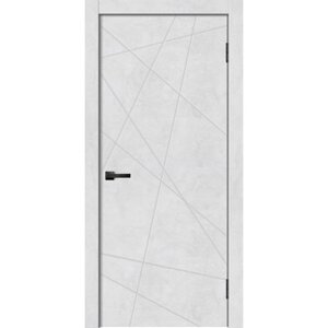 Дверное полотно GEOMETRY-1, 600 2000 мм, глухое, цвет бетон снежный