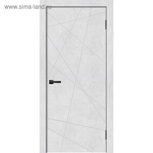 Дверное полотно GEOMETRY-1, 700 2000 мм, глухое, цвет бетон снежный
