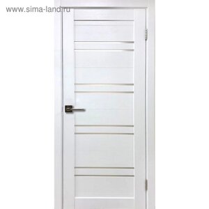 Дверное полотно Х1, 2000 900 мм, цвет белый бланко / мелинга / стекло сатин