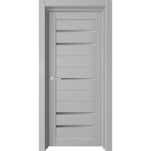 Дверное полотно Kino, 600 2000 мм, остеклённое, цвет серый бархат / серый сатин
