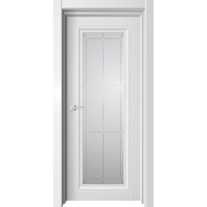 Дверное полотно «Otto», 7002000 мм, остеклённое, цвет белый бархат сатин