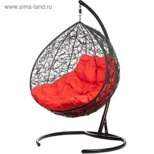 Двойное подвесное кресло, 195 135 75 см, black (красная подушка) Gemini promo»