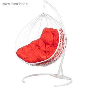 Двойное подвесное кресло, 195 135 75 см, white (красная подушка) Gemini promo»