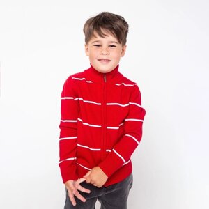 Джемпер для мальчика, цвет красный/цвет белый, рост 116 см (6)