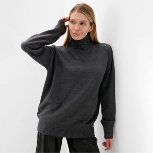 Джемпер вязаный женский MINAKU: Knitwear collection цвет антрацит, р-р 50-52