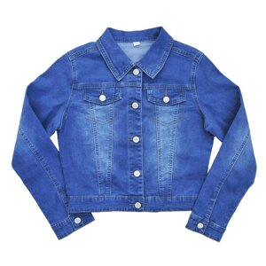 Джинсовая куртка для девочек, рост 164 см, цвет синий