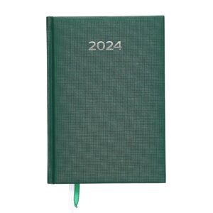 Ежедневник датированный 2024 года, А5, 176 листов, Attomex. Lancaster, обложка балакрон, ляссе, блок 70 г/м2, зелёный