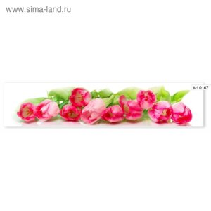 Фартук кухонный МДФ PANDA Тюльпаны в салате, 0167