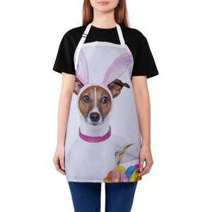 Фартук кухонный с фотопринтом «Собака с ушами зайца», регулируемый, размер OS