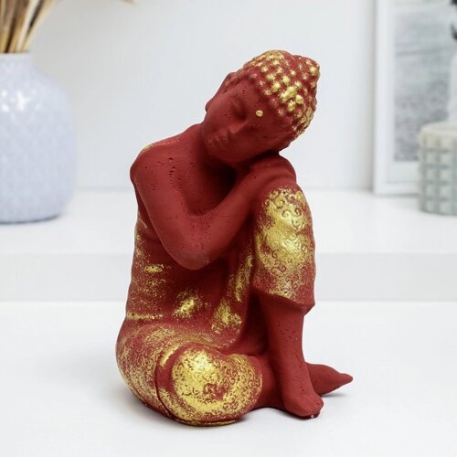 Фигура "Будда задумчивый" терракотовая, 19см