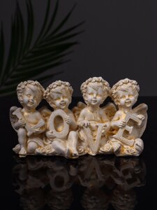 Фигурка гипс «Ангелы Love», 7135 см, позолота