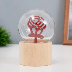 Фигурка светящаяся RISALUX «Роза», LED-ночник, 3AG10, шар-8 см, 6.56.511.5 см