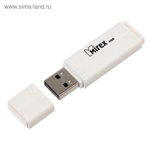 Флешка Mirex LINE WHITE, 4 Гб, USB2.0, чт до 25 Мб/с, зап до 15 Мб/с, белая