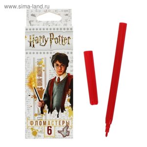 Фломастеры 6 цветов "Гарри Поттер", картонная коробка, европодвес