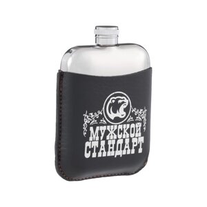 Фляжка для алкоголя и воды "Мужской стандарт", нержавеющая сталь, подарочная, 180 мл, 6 oz