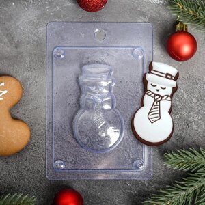 Форма для шоколада и конфет пластиковая «Снеговик», размер изделия 84,5 см, цвет прозрачный