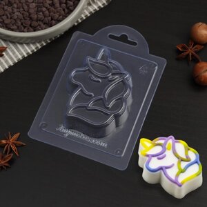 Форма для шоколада и конфет «Силуэт единорга», 9,47,22,3 см, цвет прозрачный